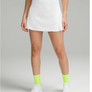 Lululemon Peek Pleat High-Rise tennis skirt, size 14, white